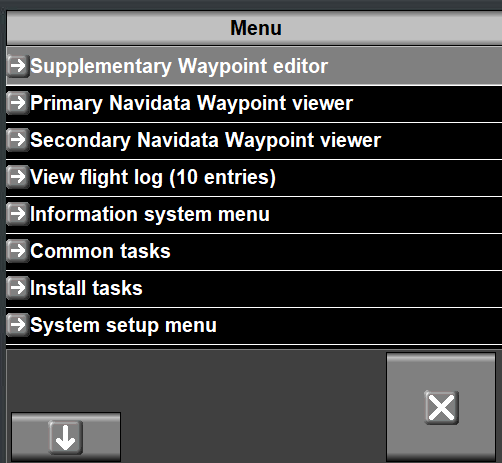 Main EFIS Menu